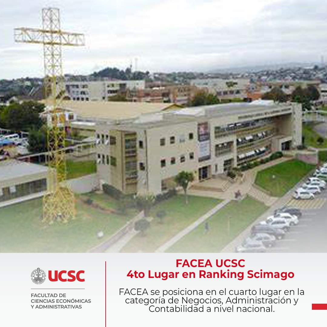 faceaucsc's tweet image. #FACEA @ucscconcepcion muestra un ascenso en el prestigioso Ranking Scimago 2025, logrando avanzar del 5to al 4to lugar, en la categoría de Negocios, Administración y Contabilidad a nivel nacional.