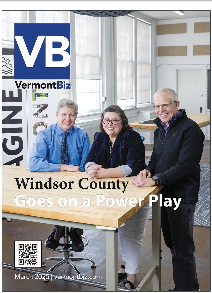 📣 Look Ma, we're famous! 👀 Peep this lovely photo featuring our fearless leader, BRIC Director Vin Fusca, local parter Bob Flint of <a href="/SRDC2/">SRDC</a>, and our new friend Havah Armstrong Walther of Hartford Chamber of Commerce - all on the March 2025 cover of Vermont Business Magazine! 🙌