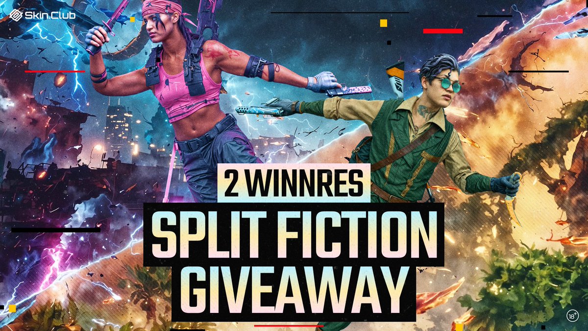 skinclubmedia's tweet image. 🌓 SPLIT FICTION GIVEAWAY 🌓

Want to win? Here’s what you need to do:  
1⃣ Repost this publication  
2⃣ Mention your friend in the comments below and leave your Skin.Сlub ID
 
The promo code SPLITFICTIONX is just a little gift for you this time - no need to use it to participate…