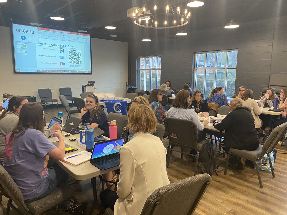 STEMcobb's tweet image. The #STEMCobb #CTLA25 cohort wrapped up our last meeting together with a team building exercise coding @Sphero indi robots and sharing Impact Projects. Lots of reflection and connections made! @CobbPLearning