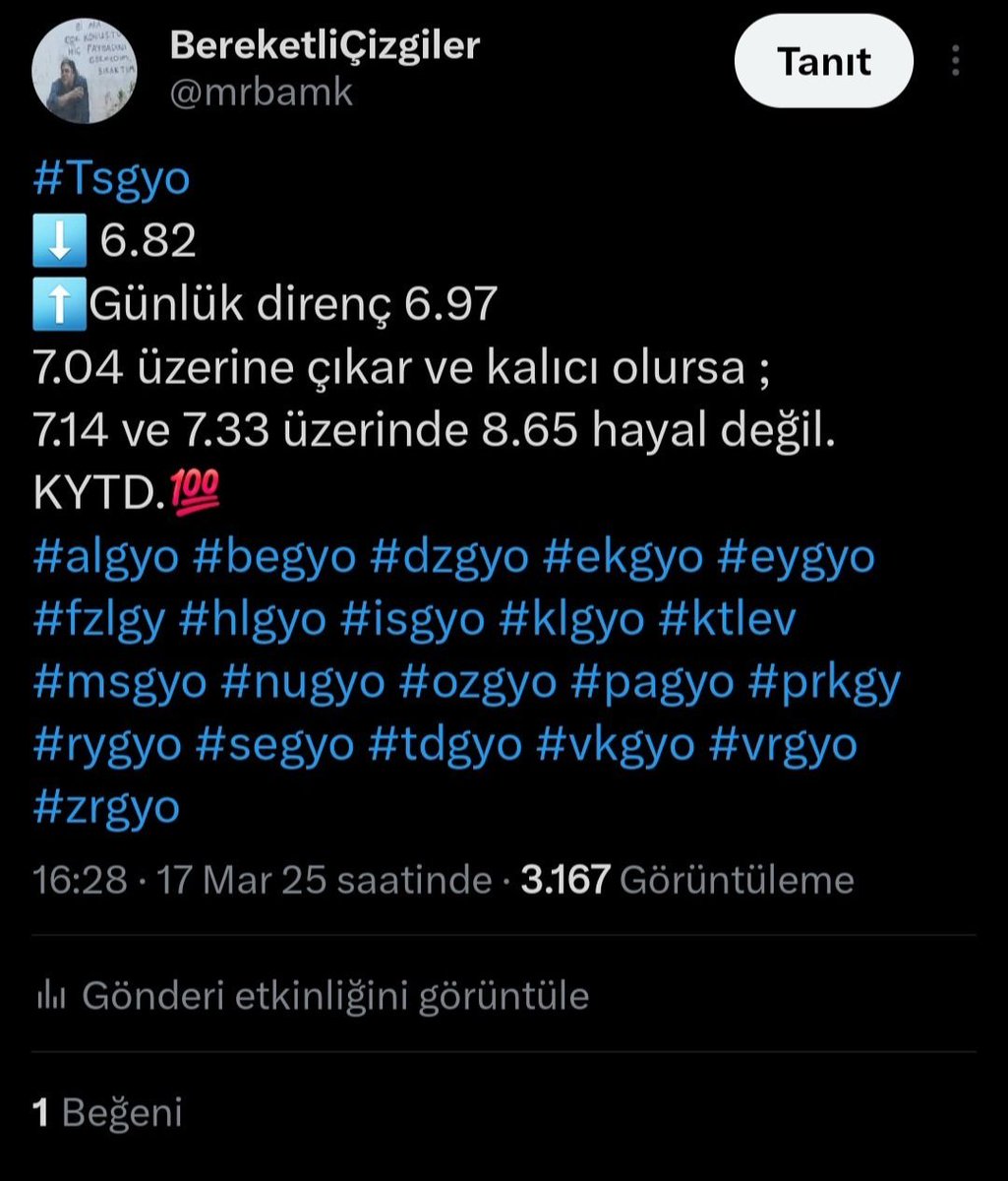 mrbamk's tweet photo. #TSGYO 3 gün % 40 🚀
Baskı ve sıkışma sonrası hazırlanan hisse güzel patladı.
Bankanın 365 günde verdiği kazancı 3 gün de verdi.
9.40 üzerine çıkar ve kalıcı olursa ;
⬆️ 10.33 yeni hedefi.KYTD.💯
#ahsgy #begyo #dggyo #dzgyo #ekgyo #eygyo #fzlgy #hlgyo #isgyo #msgyo #nugyo #vkgyo https://t.co/gvadwdxbMo