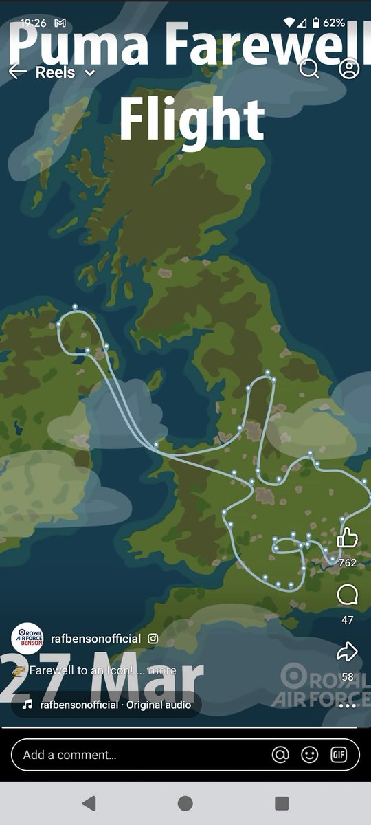 The final RAF Puma helicopter farewell formation is scheduled for March 26th and 27th, following the route below. 
I'm in NE England (near Otterburn Ranges!) for those dates, but they've gone out their way to avoid me... again! 😂😂 <a href="/RAFBenson/">RAF Benson</a>