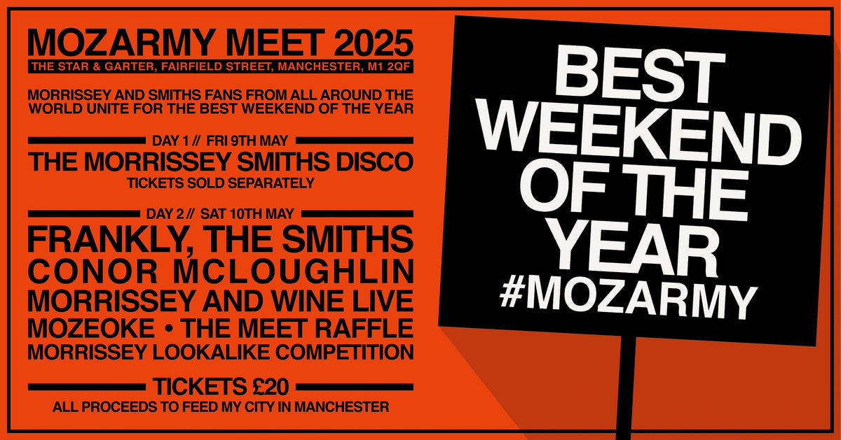 We only have 40 tickets remaining for Mozarmy 2025 in May. If you haven’t reserved your spot yet, now might be the time! We’re very much looking forward to seeing everyone 🎉

Tickets here: wegottickets.com/event/647195/