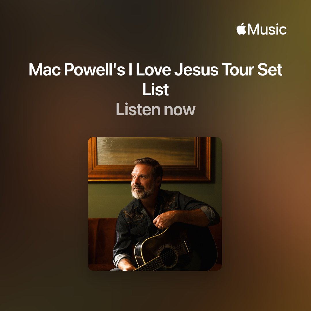 Mac Powell (@macpowell) on Twitter photo The I Love Jesus Tour is coming to your city! Check out the official I Love Jesus Tour Set List playlist on <a href="/AppleMusic/">Apple Music</a> now. music.lnk.to/79y8rH The I Love Jesus Tour is coming to your city! Check out the official I Love Jesus Tour Set List playlist on <a href="/AppleMusic/">Apple Music</a> now. music.lnk.to/79y8rH