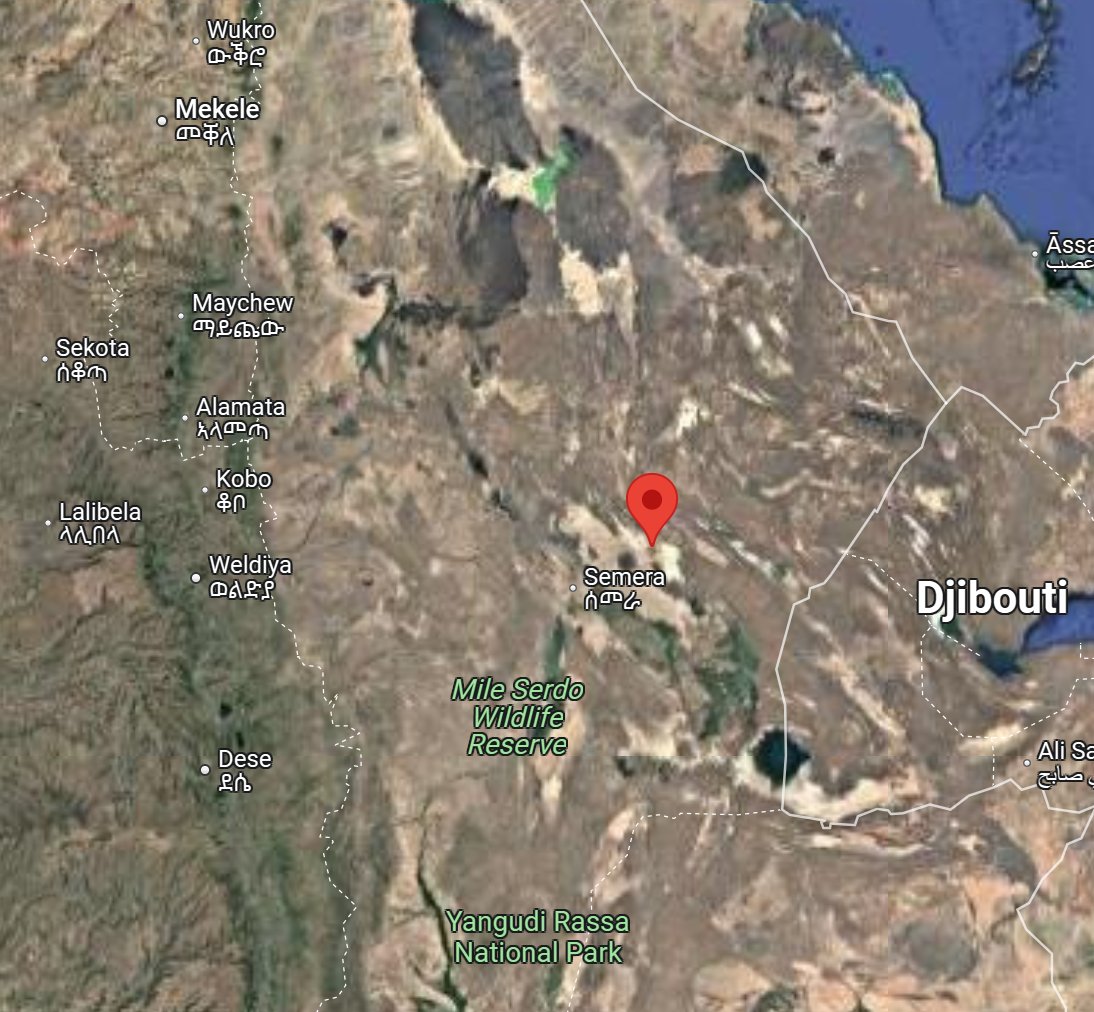MapEthiopia's tweet photo. ENDF convoy transporting T-55 and T-62 tanks heading east from Serdo, Afar. Filmed at the Serdo gas station here: 11.95820412190223, 41.30500438057001
Proof below: https://t.co/AjKlUs4u0K