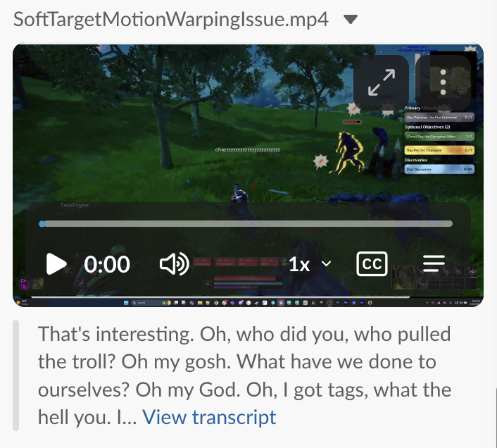 I love Slack's video transcription feature. It's the "What have we done to ourselves? Oh my God" for me.

#ghostgame #gamedev #fantasticpixelcastle