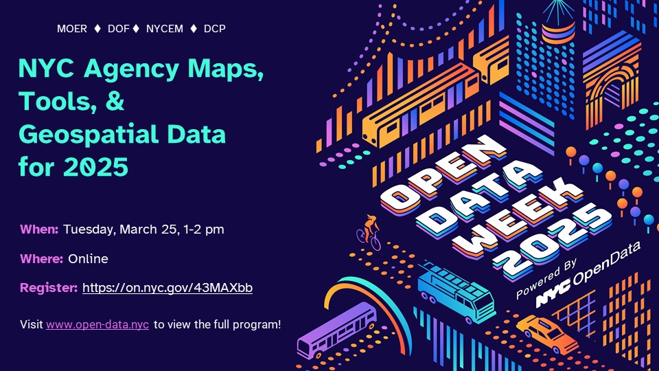 NYC Mayor's Office of Environmental Remediation (@nycoer) on Twitter photo Excited that <a href="/NYCFinance/">NYC Finance</a> will join panel of NYC agency #GIS leaders discussing what's new in maps, tools, , & geospatial data - website redesign! 3D tax map! hazard mitigation!
25 March, 1-2 pm
<a href="/NYCPlanning/">NYC Planning</a>, <a href="/nycemergencymgt/">NYC Emergency Management</a>
#opendataweek
Register at on.nyc.gov/43MAXbb Excited that <a href="/NYCFinance/">NYC Finance</a> will join panel of NYC agency #GIS leaders discussing what's new in maps, tools, , & geospatial data - website redesign! 3D tax map! hazard mitigation!
25 March, 1-2 pm
<a href="/NYCPlanning/">NYC Planning</a>, <a href="/nycemergencymgt/">NYC Emergency Management</a>
#opendataweek
Register at on.nyc.gov/43MAXbb
