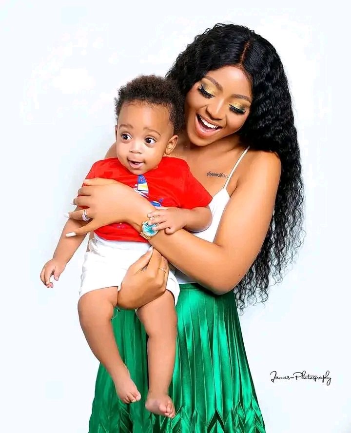 Regina Daniel and her son