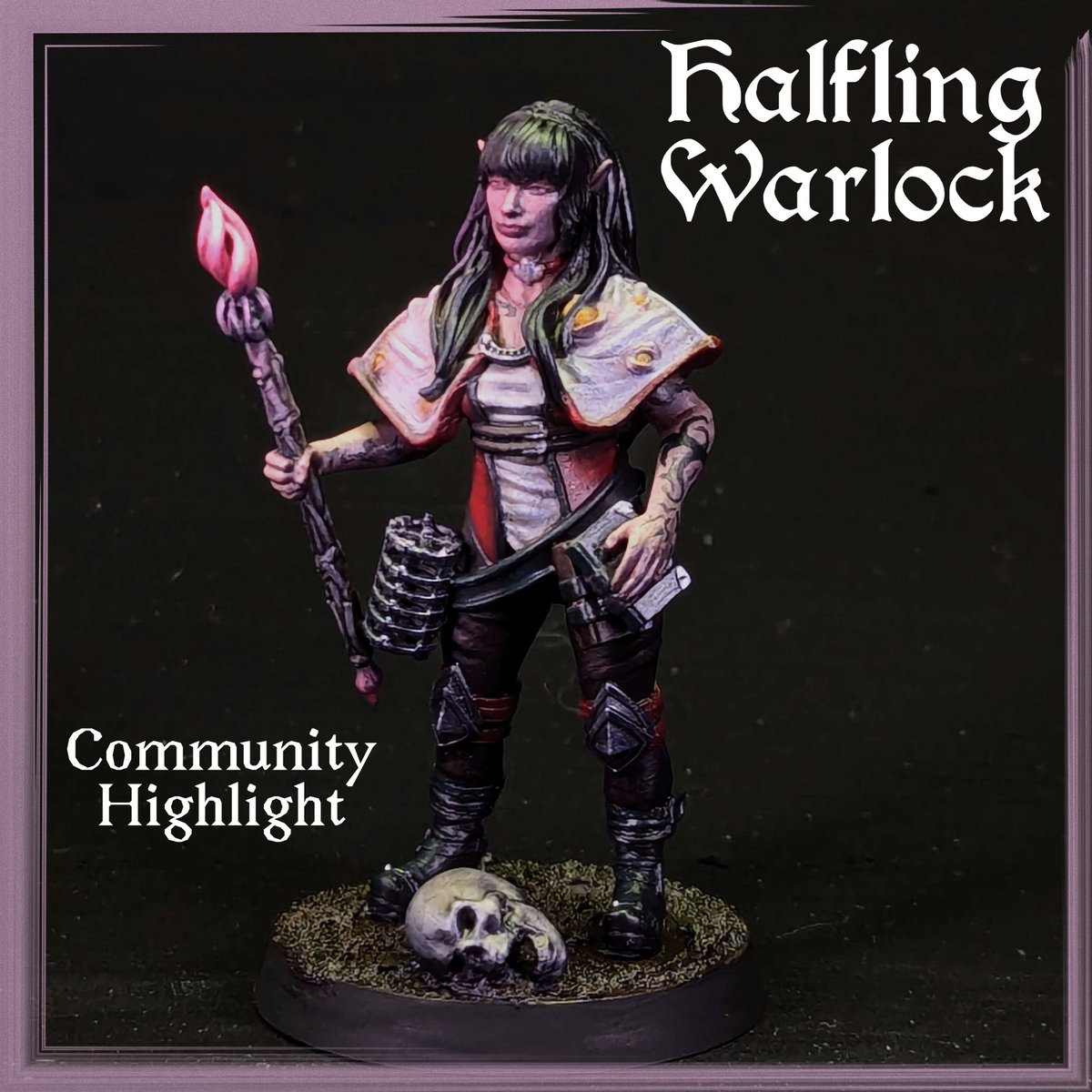 M3DMprints's tweet photo. Lovely paint job by one of our Discord members! Thank you Corey for bringing this Halfling Warlock to life 😊 #m3dm #paintedminiatures #minipainting #3dprinting #ttrpg https://t.co/pQLQX4BhUw