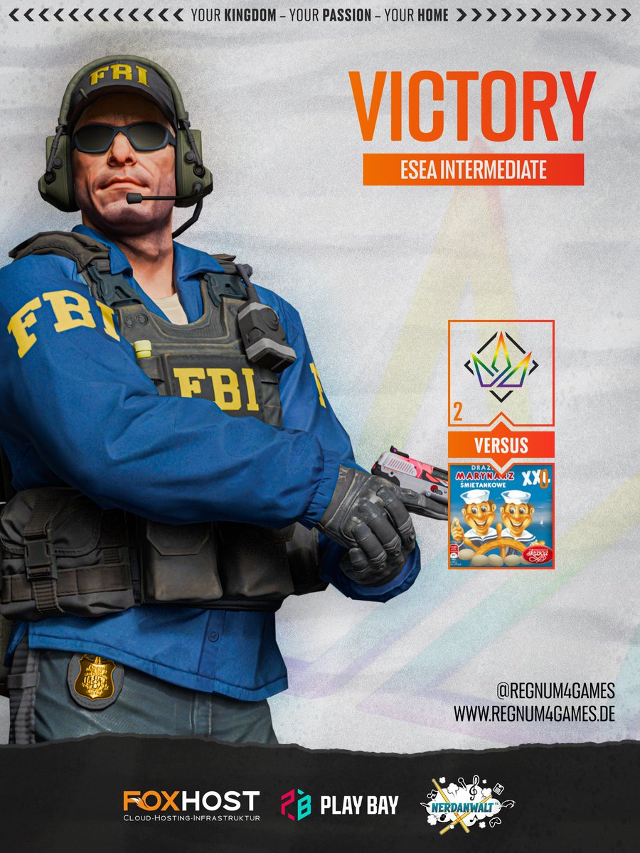 regnum4games (@regnum4games) on Twitter photo #Victory - Da ist der nächste Win! Mit zwei spannenden Maps können wir die Runde für uns entscheiden. Am Sonntag geht es in die nächste Runde der <a href="/ESEA/">ESEA League</a> Playoffs. GG & WP!
Danke für den Cast @r4g_nurJoel
✅| Ancient 13-7
✅| Nuke 13-9
#getcrowned | #R4GWIN #Victory - Da ist der nächste Win! Mit zwei spannenden Maps können wir die Runde für uns entscheiden. Am Sonntag geht es in die nächste Runde der <a href="/ESEA/">ESEA League</a> Playoffs. GG & WP!
Danke für den Cast @r4g_nurJoel
✅| Ancient 13-7
✅| Nuke 13-9
#getcrowned | #R4GWIN