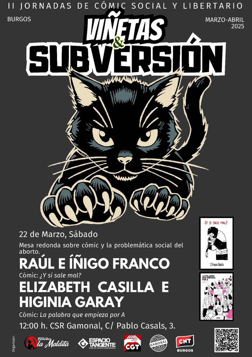 Este fin de semana prosigue "Viñetas &amp; Subversión" con varias iniciativas en <a href="/BarrioDeGamonal/">Gamonal</a> El viernes, 21 de marzo, presentación de "Stein (Piedra)" en Biblioteca La Maldita; y el sábado, 22 de marzo, mesa redonda sobre cómic y el problema social del aborto en <a href="/CsrGamonal/">C.S.R. Gamonal</a>