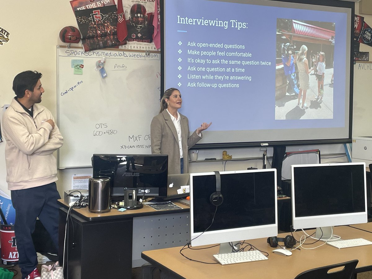 Visted my old stomping grounds last week with <a href="/ZaraBarkertv/">Zara Barker</a> to share some tips and tricks about news reporting with students in the multimedia production class at Clairemont High School! #SoSanDiego