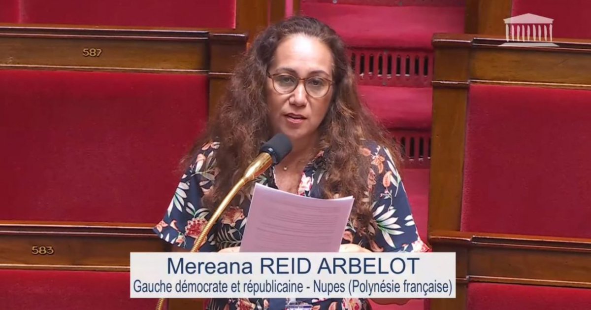 Mereana Reid Arbelot, a deputy for Mā’ohi Nui #FrenchPolynesia in the French National Assembly, heads a parliamentary commission of inquiry into the consequences of French nuclear testing. This week, she leads a delegation to Papeete to gather testimony from nuclear survivors.