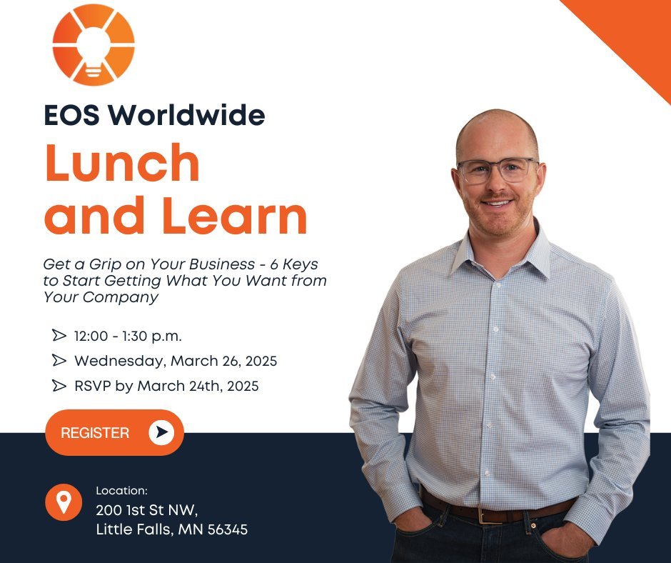 cdcmorrisonmn's tweet image. Registration for Lunch &amp;amp; Learn has been extended to Mar. 24! Don't miss this opportunity to "Get a Grip on Your Business-6 Keys to Start Getting What You Want from Your Company!"
To REGISTER, call the #LittleFallsMN Chamber or: littlefallsmnchamber.com/event-detail?e…

#LFChamber #MorrisonCounty