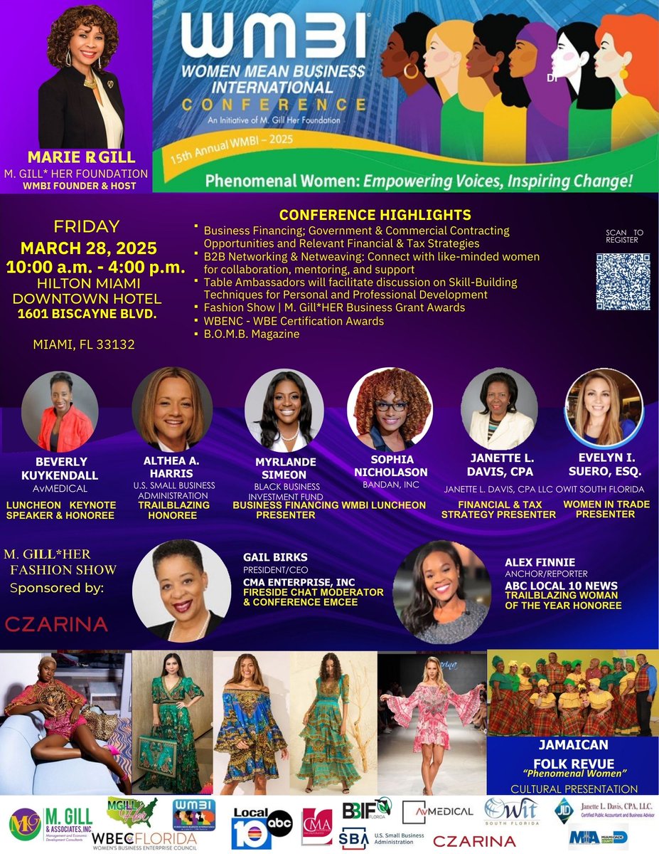Don’t miss out! Register now to attend the 15th Annual Women Mean Bu$ine$$ International Conference in person this Friday, March 28, from 10 AM to 4 PM at the Hilton Miami Downtown Hotel.

🔗 Register here:  ow.ly/HmeQ50VlFl2

#WomenHistoryMonth #WMB #MGillandAssociates