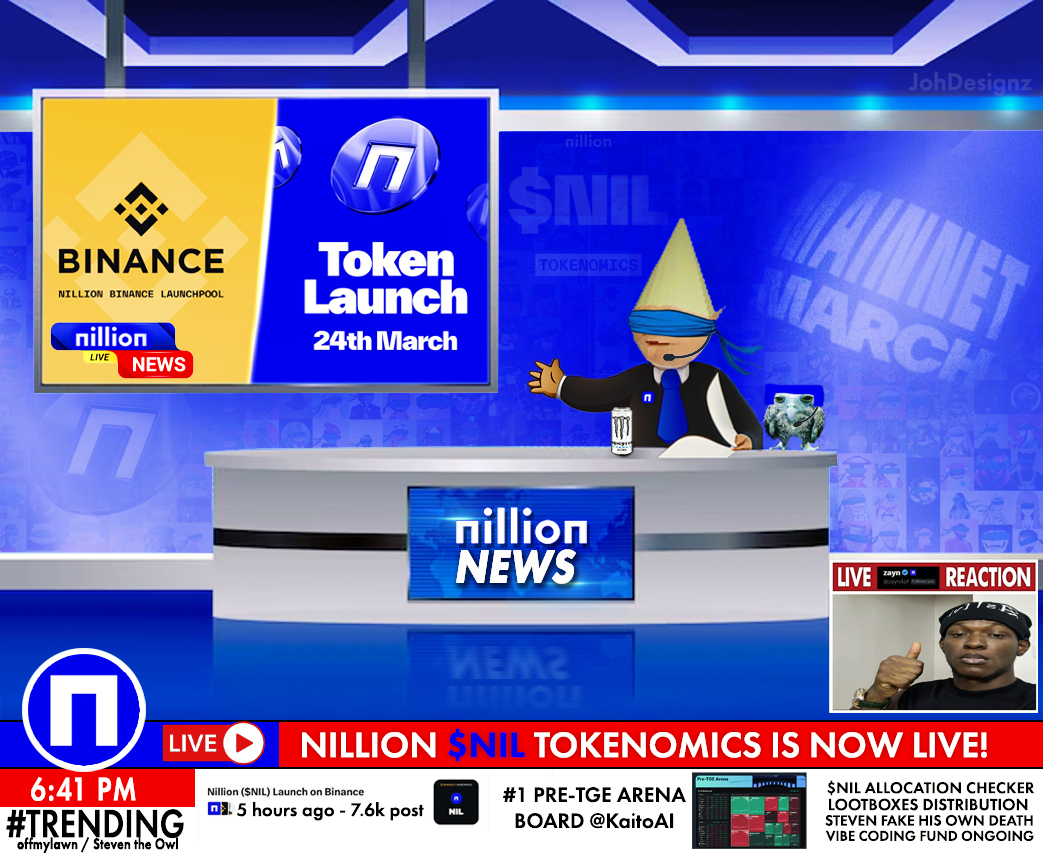Nillion News: $NIL is hitting <a href="/binance/">Binance</a> and the tokenomics are live!

Reporting: Gnome  <a href="/_offmylawn/">offmylawn</a> and <a href="/stevenevil_owl/">Steven the Owl (evil arc)</a> 

<a href="/alexxonly/"></a> 
<a href="/nillion/"></a> 
<a href="/jambutties/"></a> 
<a href="/zayn4pf/">zayn</a>