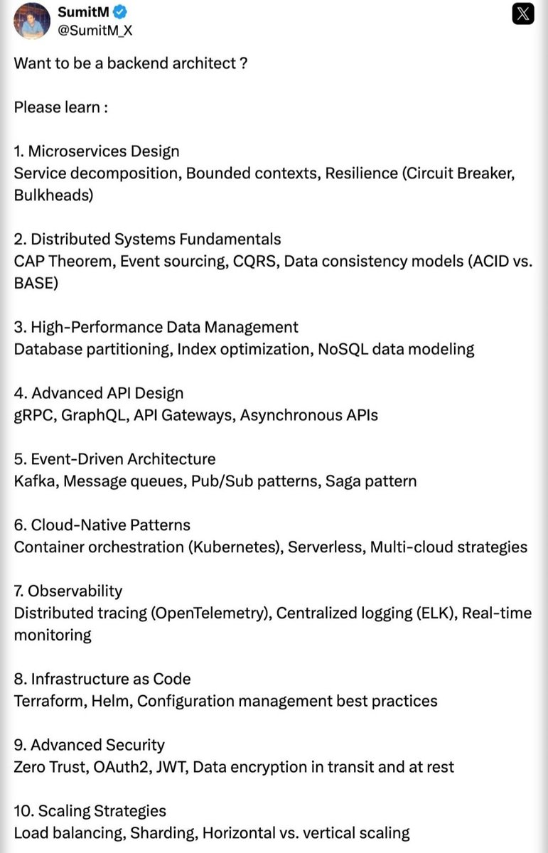 SumitM_X's tweet image. Senior Backend Developers , Do this 👇