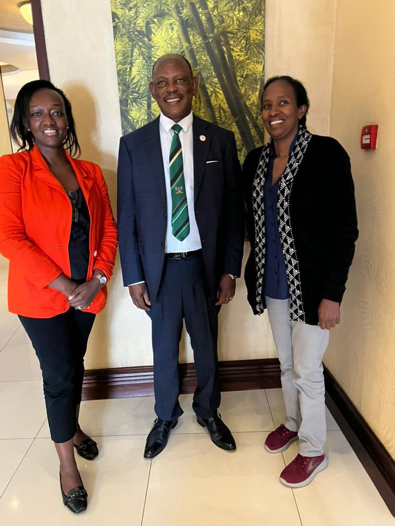 ProfNawangwe's tweet photo. I have held discussions with Alice Tesi, the Chairperson of the Makerere University Rwanda Alumni Association (MURWAA) Board and Sylvia Uhirwa, the incoming Executive Chair of MURWAA in Kigali. We have discussed opportunities for increasing the enrolment of Rwandese students at Makerere University and strategies for improving  services to our international alumni.
