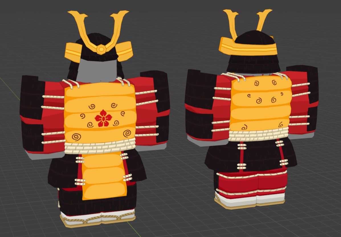 Samurai armor made for ATI #roblox #RobloxDev #RobloxDevs #blender