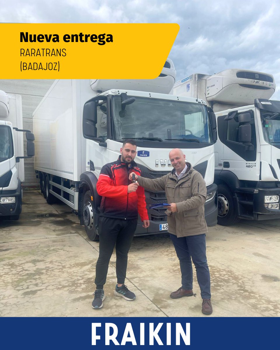 ¡Primera entrega para Raratrans en Badajoz! 🚛

En #Fraikin hemos entregado el primer Iveco Stralis 260, de un total de 3 unidades que muy pronto completaremos.

Gracias a Raratrans por confiar en Fraikin.

#transporteeficiente #rentingindustrial #gestióndeflotas