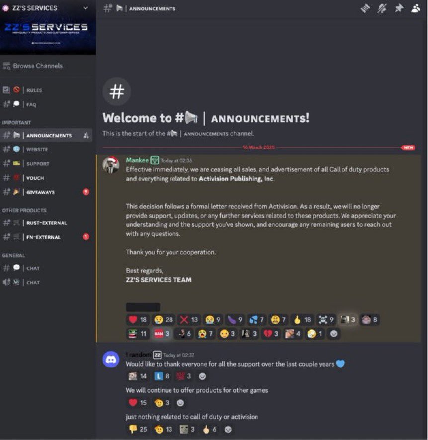 LunchTime_YT's tweet image. 4 additional Call of Duty cheat providers “GCAIMX”, “Suave”, “ZZ’S”, &amp;amp; “MoneyMan” have been shut down‼️

One step closer to hacker-free COD 🥲