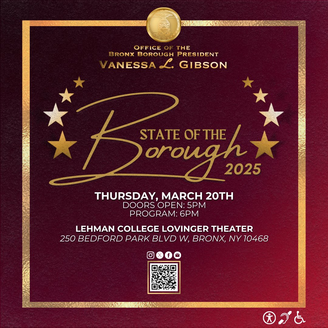 Can’t make it? Here’s how to watch our State of the Borough 2025 Address tonight at 6pm:

📺 BronxNet CH67 Optimum + CH2133 FiOS + bronxnet.tv

🖥️ Livestream: m.youtube.com/live/iunlIWggN…