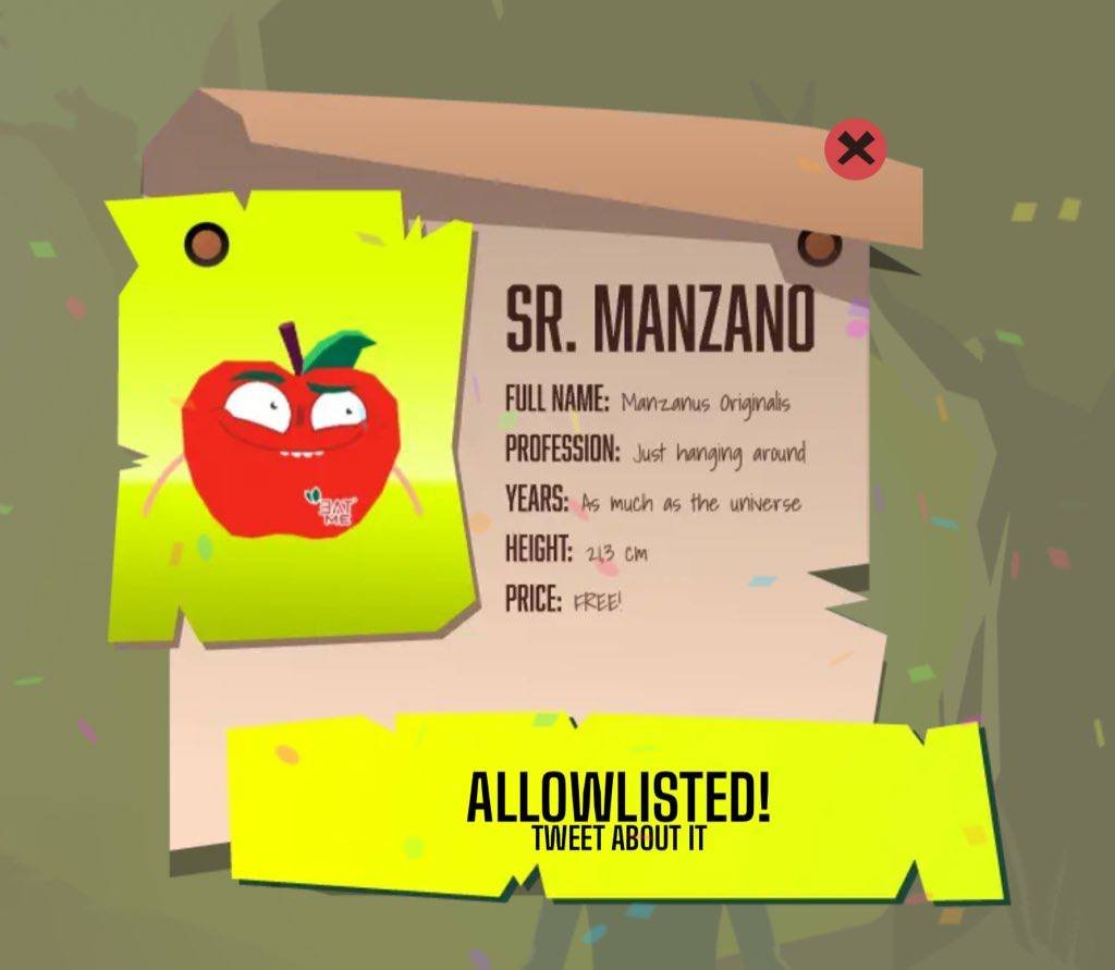 GIVING AWAY MY LAST 2 WHITELIST SPOTS FOR SR MANZANO FREE MINT TOMORROW 

to win simply

- like &amp; repost 
- follow me &amp; <a href="/srpeters/"></a> 
- SUBSCRIBE to both of us on x 

NFT season begins with an apple🍎