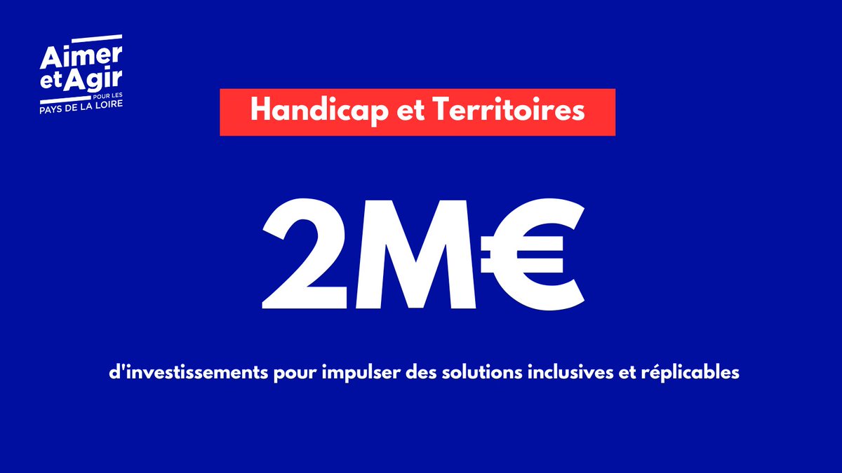 La Région s'engage fortement pour l'#innovation et l'#inclusion en lançant un appel à projets inédit "#Handicap et #Territoires" visant à soutenir des projets exemplaires pour améliorer le quotidien des personnes en situation de handicap et de leurs proches.