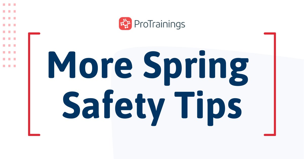 ProTrainings's tweet image. Happy #Spring, everyone! We hope you&apos;re safely enjoying those long, sun-filled days. Here are some tips you should keep in mind to stay safe all season long.

Did we miss anything? Let us know in the comments.

#SpringSafety #FirstAid