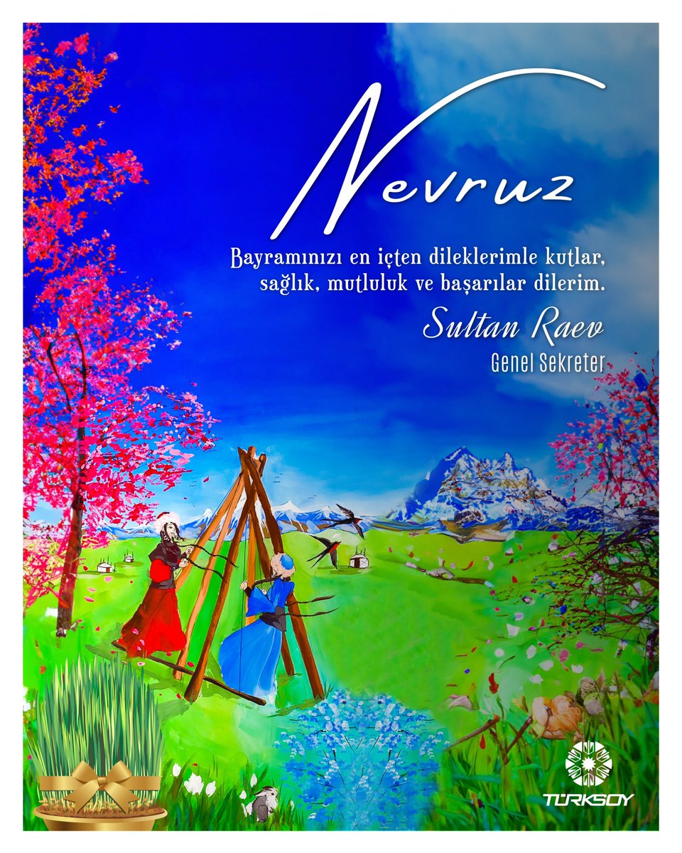 🇦🇿 Novruz bayramınız mübarək olsun!
🇰🇿 Наурыз Мейрамы құтты болсын!
🇰🇬 Нооруз майрамыңыздар куттуу болсун!
🇺🇿 Navro'z bayramingiz muborak bo'lsin!
🇹🇷 Nevruz Bayramınız kutlu olsun!
🇹🇲 Nowruz bayramyňyz gutly bolsun!