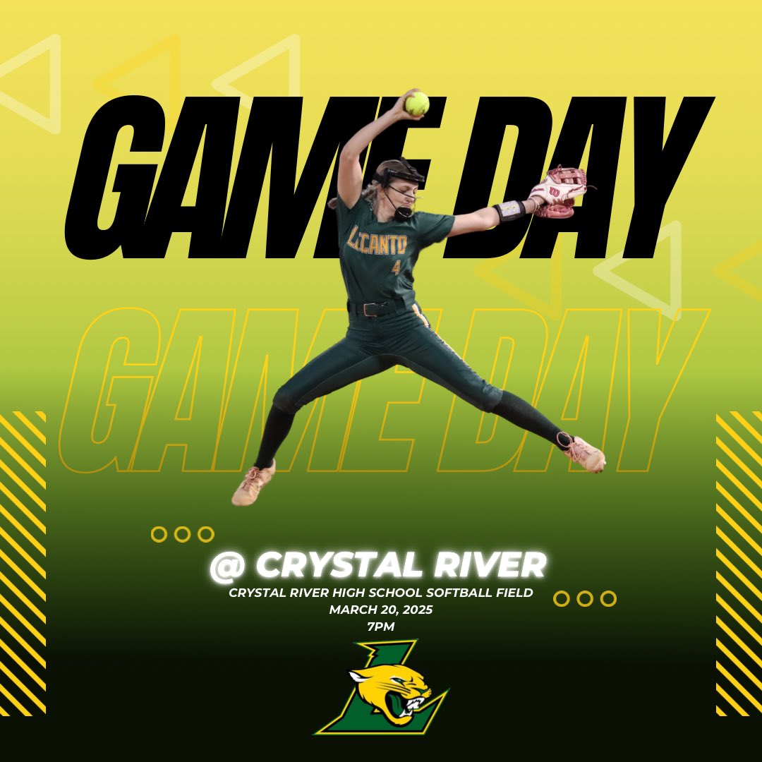 Lecantosoftball's tweet photo. IT’S GAME DAY!

The Panthers hit the road tonight to take on County rival Crystal River. 

Game starts at 7pm. 

@FHSAA @CitrusCoSports @LHSPantherAth @LecantoHigh #softball #panthers https://t.co/reNSnOIwzm