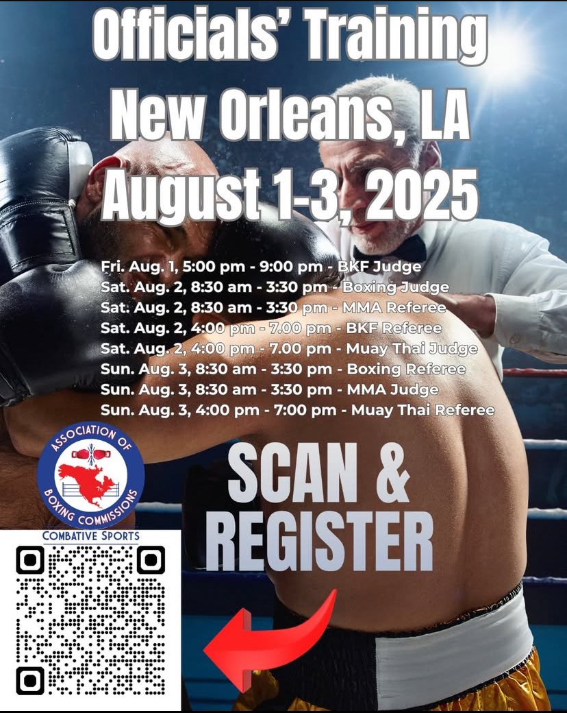 ABC Officials Training in #NewOrleans August 1st-3rd
Early Registration ends 5-31-25!
abcboxing.com/.../2025-confe…
#boxing #mma #muaythai #bareknucklefighting