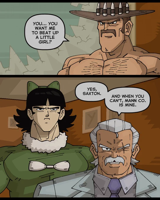 How did Saxton lose to a little girl? Was she a galaxy level threat?
#TeamFortress2 