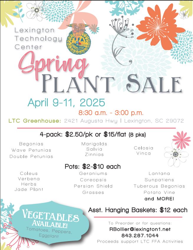 📣 Mark your calendars! LTC's Spring Plant Sale is April 9-11th from 8:30am-3:00pm! 🏵️ 🌺