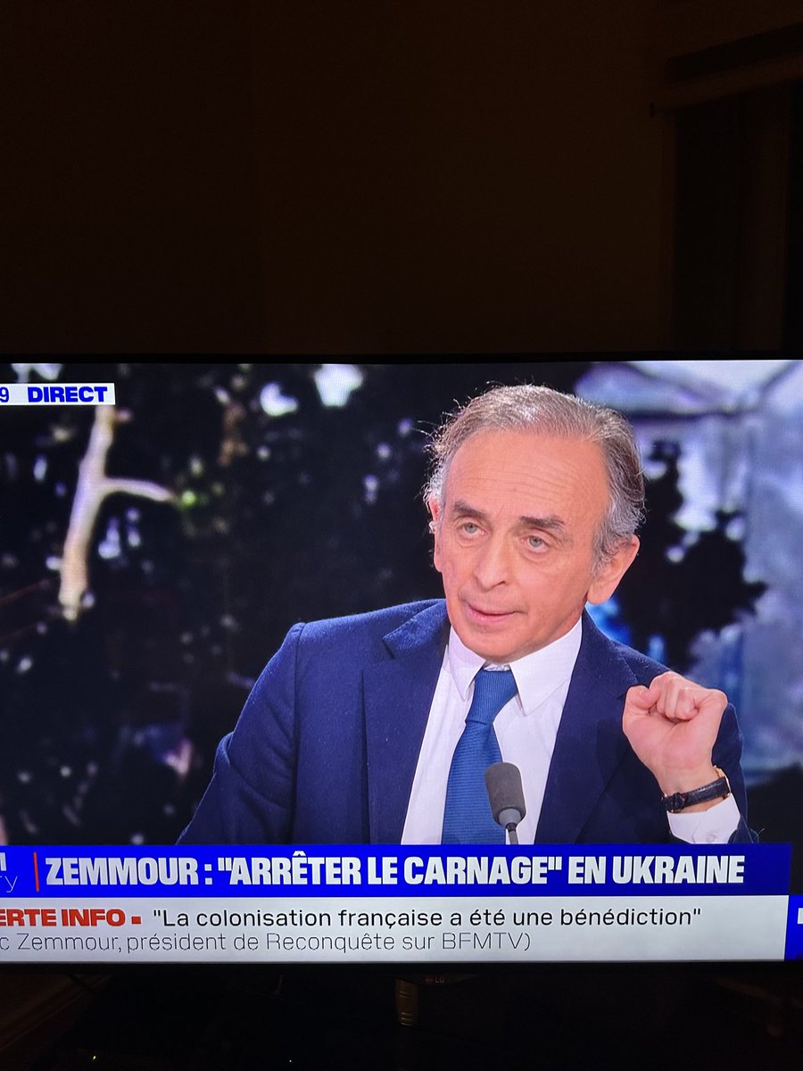 #Zemmour sur ⁦<a href="/BFMTV/">BFMTV</a>⁩Il faut parler de PAIX ARRÊTEZ LE CARNAGE! L’EUROPE A FAUX SUR TOUT!