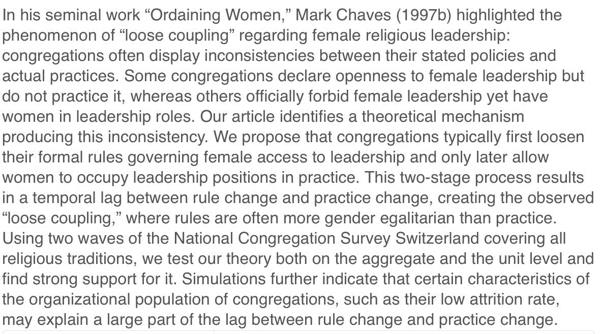 NEW: Jeremy Senn, Jörg Stolz, "The Sequential Rise of Female Religious Leadership." sociologicalscience.com/articles-v12-9…