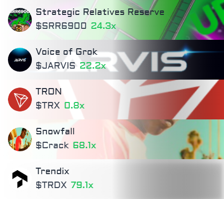 solana_gemz's tweet photo. 🚀 Top 5 best performing coins on #solana in the last hour https://t.co/x6GTrhVa77 ⬅️ Join Tg
#StrategicRelativesReserve $SRR6900 #SRR6900 #VoiceofGrok $JARVIS #JARVIS #TRON $TRX #TRX #Snowfall $Crack #Crack #Trendix $TRDX #TRDX https://t.co/FM049PyR4X