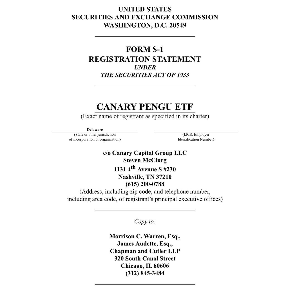 🚨 CANARY FILES S-1 FOR $PENGU (PUDGY PENGUINS) ETF🚨

I want to share my views on this bold move and what it means for the NFT space. This is my own opinion and not from the others

Like, share and follow me if you find this thread interesting 🧵