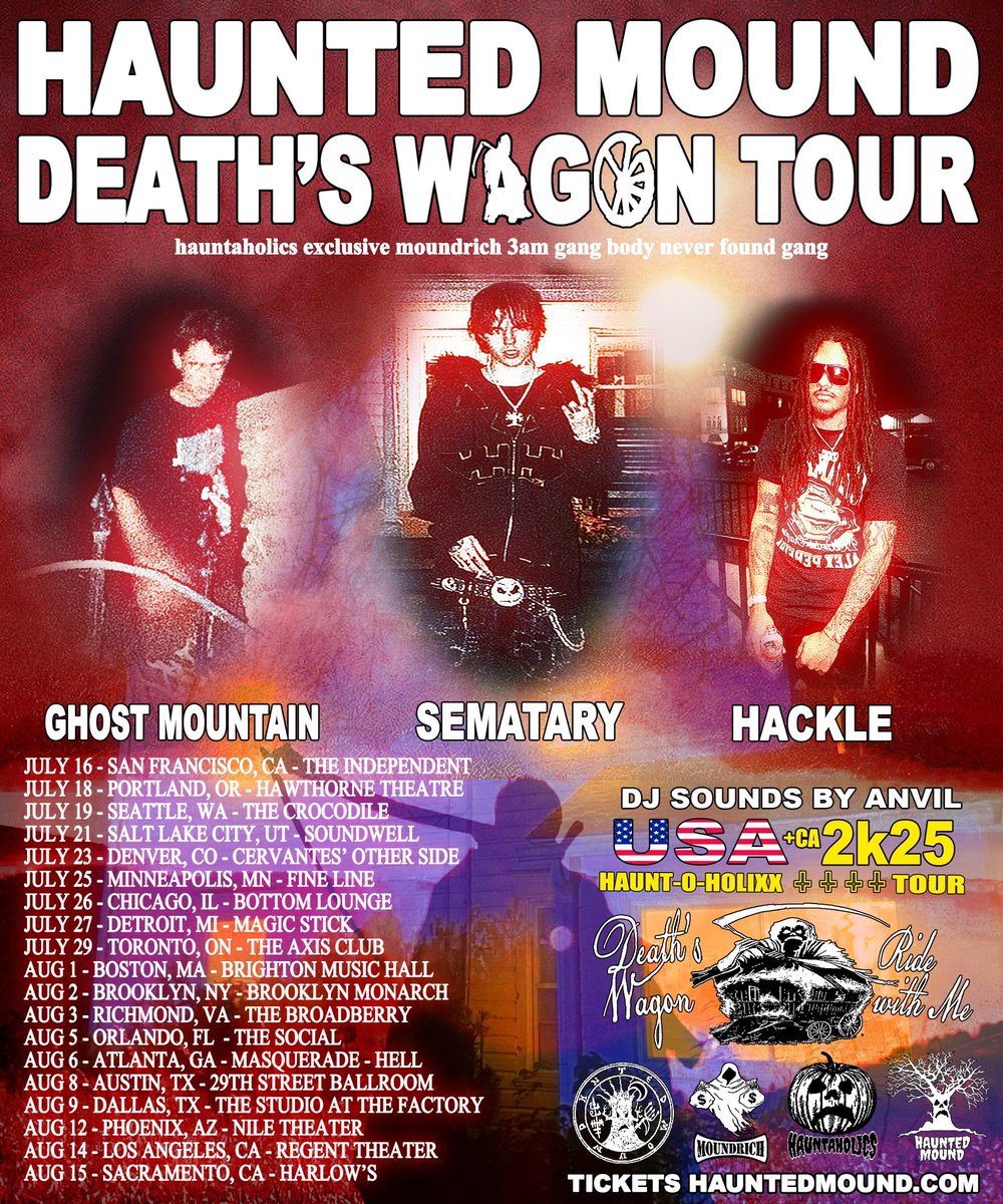 SEMATARY GRAVE MAN β β β (@sematarygravemn) on Twitter photo USA THE HAUNTED MOUND IS COMIN 2 UR TOWNπ€π€ποΈποΈ πΊπΈπΊπΈWHOLE NEW SHOW OTW NEW SET LISTS NEW STAGE NEW GEAR OLD CLASSICS & NEW BANGERZZ πΆ COME SEE US LIVE GET TICKETS FRIDAY 12PM LOCAL ποΈHAUNTEDMOUND.COMπͺ¦πͺ¦π§Έπ§Έπͺπͺβ€οΈβ€οΈπ§‘π§‘π
π
ππ <a href="/ghostmoundd/">GHOST MOUNTAIN</a> <a href="/HACKLEDOWN/">HACKLE</a> <a href="/Anvil_Official/">Anvil</a> USA THE HAUNTED MOUND IS COMIN 2 UR TOWNπ€π€ποΈποΈ πΊπΈπΊπΈWHOLE NEW SHOW OTW NEW SET LISTS NEW STAGE NEW GEAR OLD CLASSICS & NEW BANGERZZ πΆ COME SEE US LIVE GET TICKETS FRIDAY 12PM LOCAL ποΈHAUNTEDMOUND.COMπͺ¦πͺ¦π§Έπ§Έπͺπͺβ€οΈβ€οΈπ§‘π§‘π
π
ππ <a href="/ghostmoundd/">GHOST MOUNTAIN</a> <a href="/HACKLEDOWN/">HACKLE</a> <a href="/Anvil_Official/">Anvil</a>