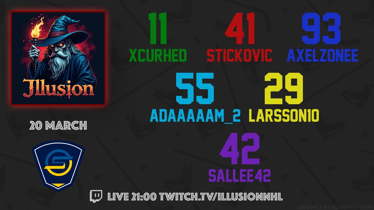 Tough game tonight, we play <a href="/CoalMinersEASHL/">Falun Coal Miners</a> in the second to last game in the group! 🪄

⏰ 21:00 
🏆 <a href="/eHockeySM/">SM eHockey</a>
