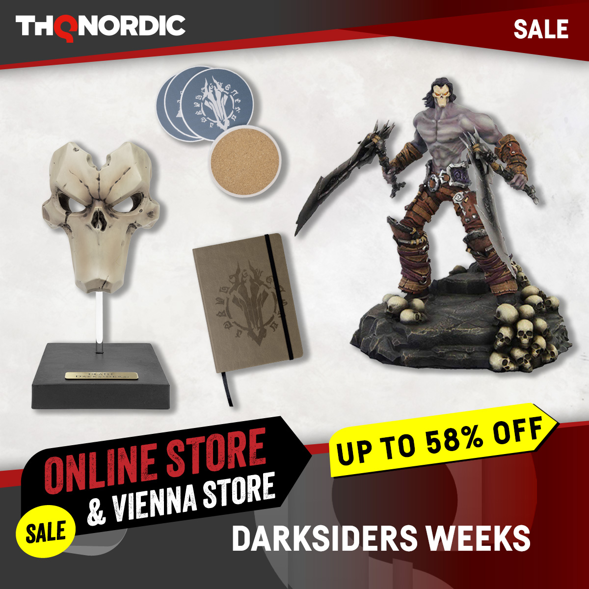 THQNordicStores's tweet image. When chaos reigns and corruption festers between Heaven and Hell, the time for judgment has come.
Claim these relics of power and let the presence of the Horsemen awaken around you!
Available now in our #THQNordicStores
#Darksiders #THQnordic #War #Horsemen #Death #Fury #Strife