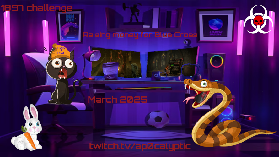 qApocalypticp's tweet photo. The apocalypse returns! We're live and we're playing more Dead by Daylight as we carry on with our #Paws2Play #1897Challenge journey to raise money for @The_Blue_Cross! How chaotic will our matches be? Will we get any good perks? Come join us to find out!! https://t.co/xdVzeyZXg4 https://t.co/B4Bw1FjgoX