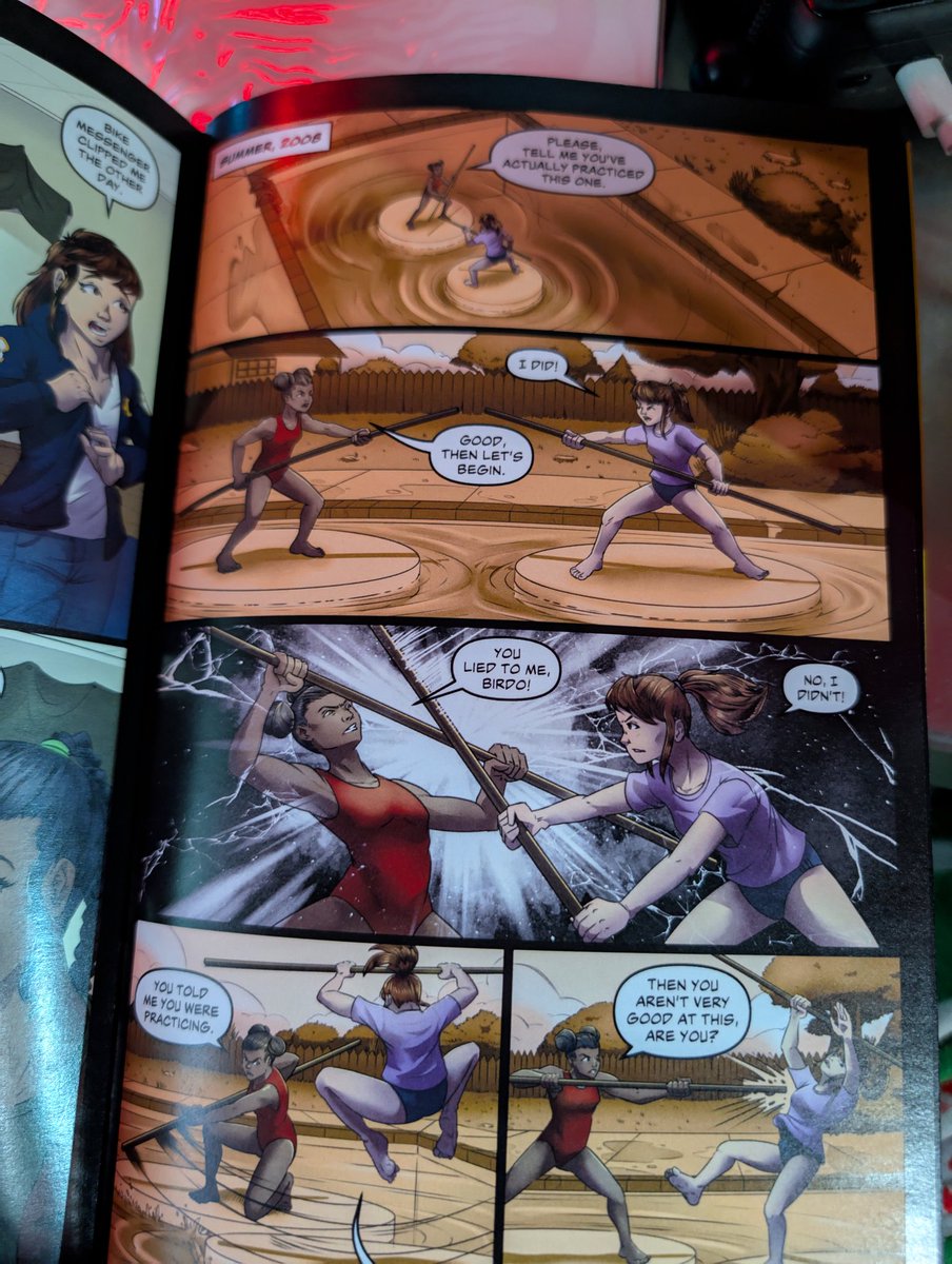ProfSavageDad's tweet photo. I really enjoyed @ThePhoenixPress's 3rd issue of #Screecher!
That's the book is fun and endearing take on someone's Genesis as a street level vigilante or saboteur of corporate malfeasance?
It could go either way at the end of the day. It's a story about a girl trying to save her dad which I find endearing.
This issue gave some good backstory. I really appreciated. The flashback where you get to kind of see the protagonist and antagonist's relationship developing and understand a little bit more about both characters interactions with one another.
I've been on a bit of a street level vigilante spreading their wings and finding their own place in the world kick lately with all the Nightwing and Rob and I've been reading and this fits right in!
Not to mention the book is definitely something that is kid friendly, it's nothing terribly concerning in here that you couldn't let your children enjoy either. It's always nice to find an independent creator that keeps that in mind when creating superheroes.