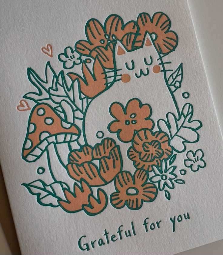 AstroPaper's tweet image. Grateful for Gorgeous Prints! This stunning letterpress card by @fugufugupress is the perfect reminder that the right paper brings designs to life.  Astro Paper provides the perfect canvas for your creativity!
#AstroPaper #QualityPaper #PaperLove #CreativeDesigns #Envelopes