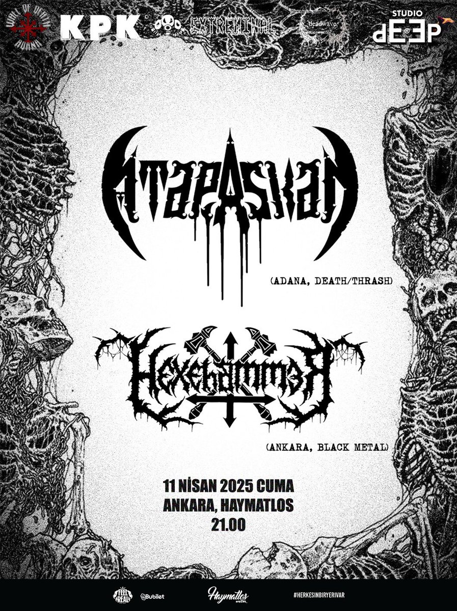 #ankara #konser #hexehammer <a href="/kapakmagazin/">KPK MAG</a> 11 Nisan’da Ankara Haymatlos’dayiz. 🤘🏽🤘🏽🤘🏽