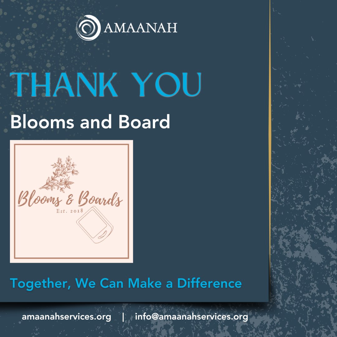 AmaanahServices's tweet image. Huge THANK YOU to Blooms &amp;amp; Boards, Red Sky Aviation, and RSM for supporting our Rays of Change Gala! Your generosity helps us empower refugees and create change. We’re so grateful for partners like you!

Show them some love!

#ThankYou #Amaanah #RaysOfChange #SupportRefugees