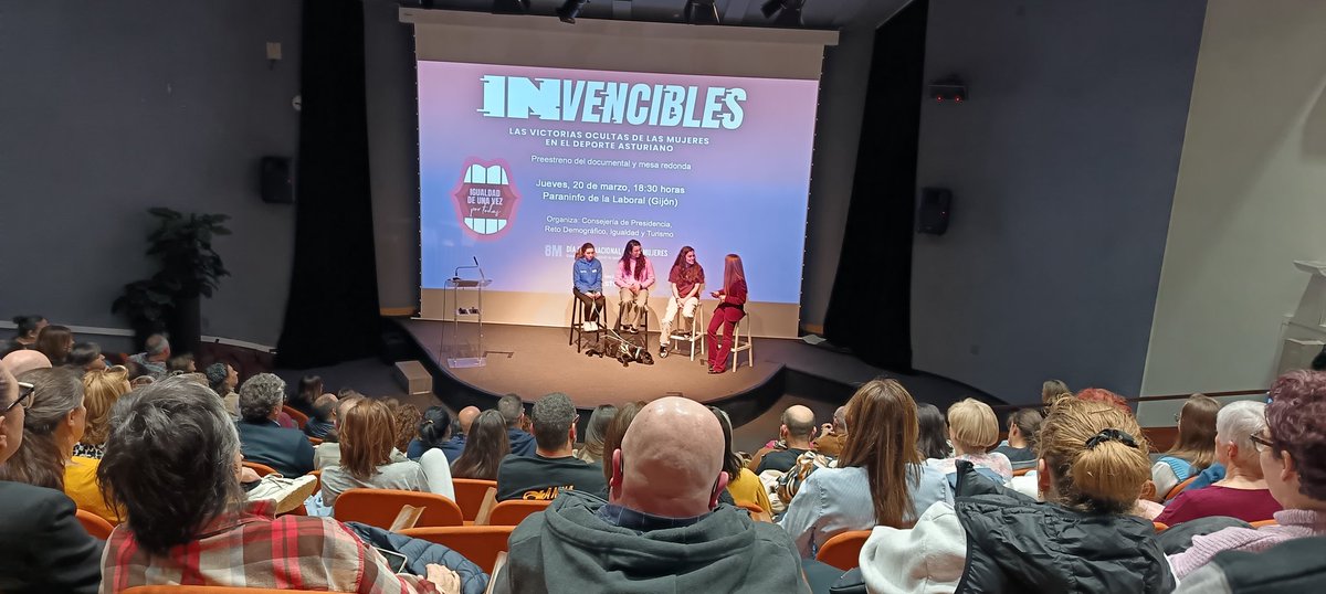 🎞️ Preestreno del documental 'INVENCIBLES. Las victorias ocultas de las mujeres en el Deporte Asturiano'

🎤 Mesa redonda con Laura Fuertes, <a href="/SaraLolo5/">Sara Lolo</a> y Carmen López

♀️ Organizado por la Consejería de Presidencia, Reto Demográfico, Igualdad y Turismo de <a href="/GobAsturias/">Principado de Asturias</a> #Igualdad