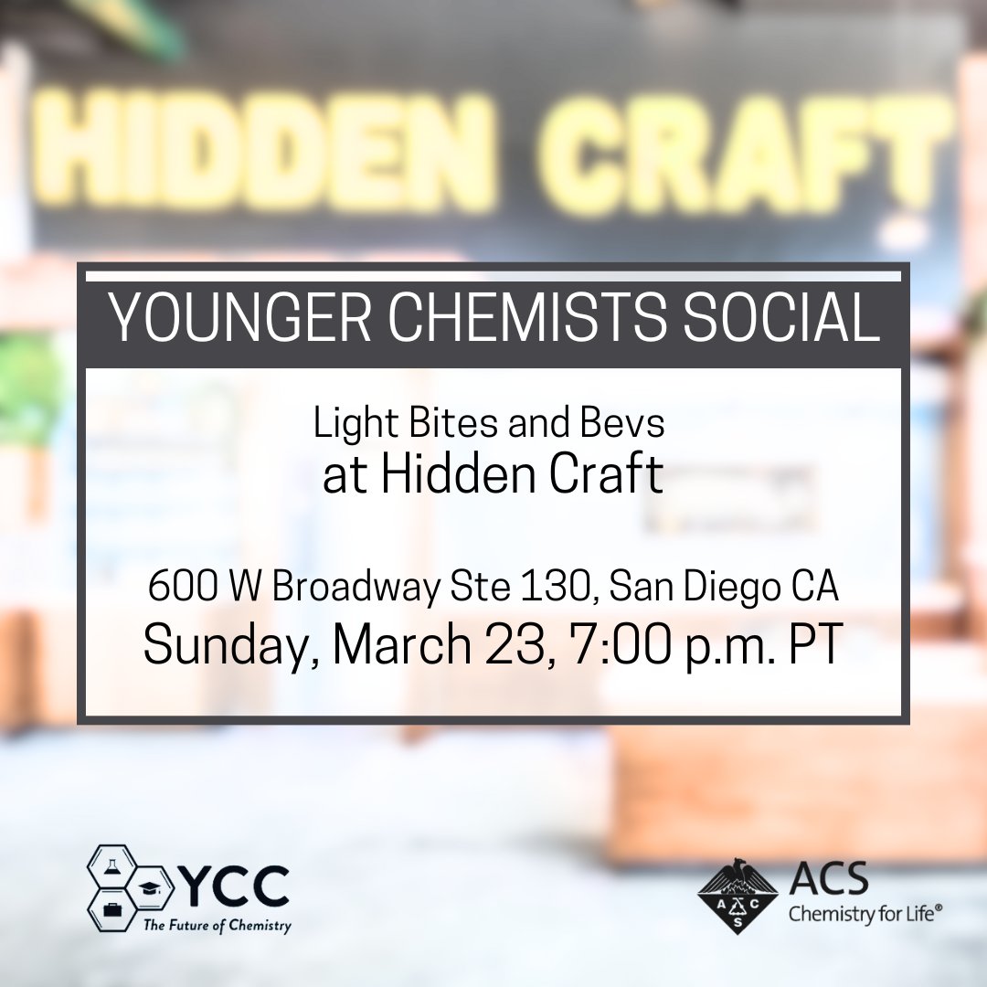 Come join the YCC and ACS on Campus from 7-10 p.m. on Sunday, March 23 at Hidden Craft for some light bites and drinks! #ACSSpring2025