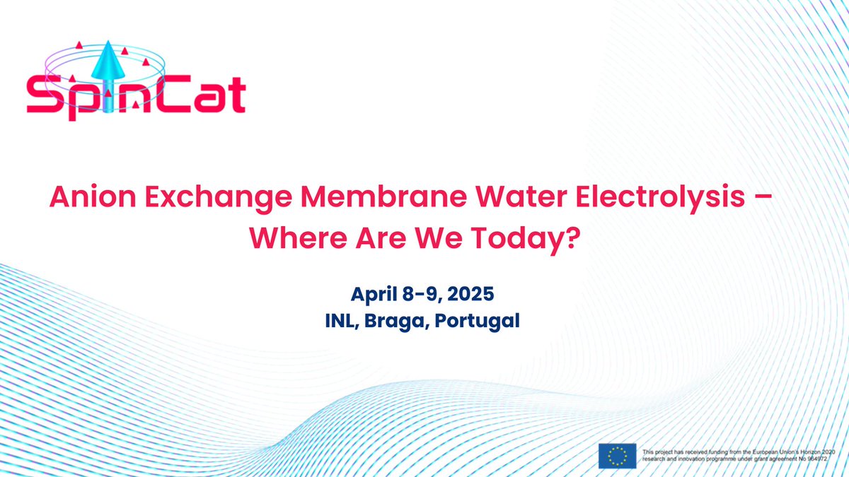 SpinCat2021 (@spincat_eu) on Twitter photo In April
@SpinCatEU will host a 2-day workshop on Anion Exchange Membrane Water Electrolysis. Come join the discussion <a href="/INLnano/">INL</a> Laboratory in Braga, Portugal. The event is free of charge! See: lnkd.in/edCwPxmU In April
@SpinCatEU will host a 2-day workshop on Anion Exchange Membrane Water Electrolysis. Come join the discussion <a href="/INLnano/">INL</a> Laboratory in Braga, Portugal. The event is free of charge! See: lnkd.in/edCwPxmU