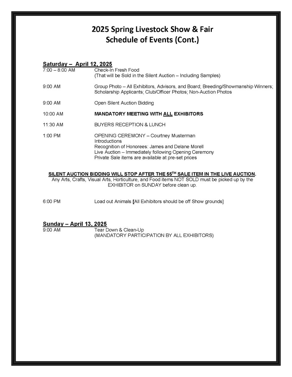 The Spring Livestock Show &amp; Fair begins 3 weeks from today. We hope you are planning to come out and support our hardworking Spring ISD Exhibitors!
